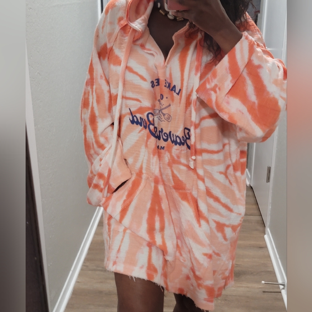 Beaver Bend Marina Tie-Dye Hooded Sweatshirt/Cover-Up - Picture 3 of 10